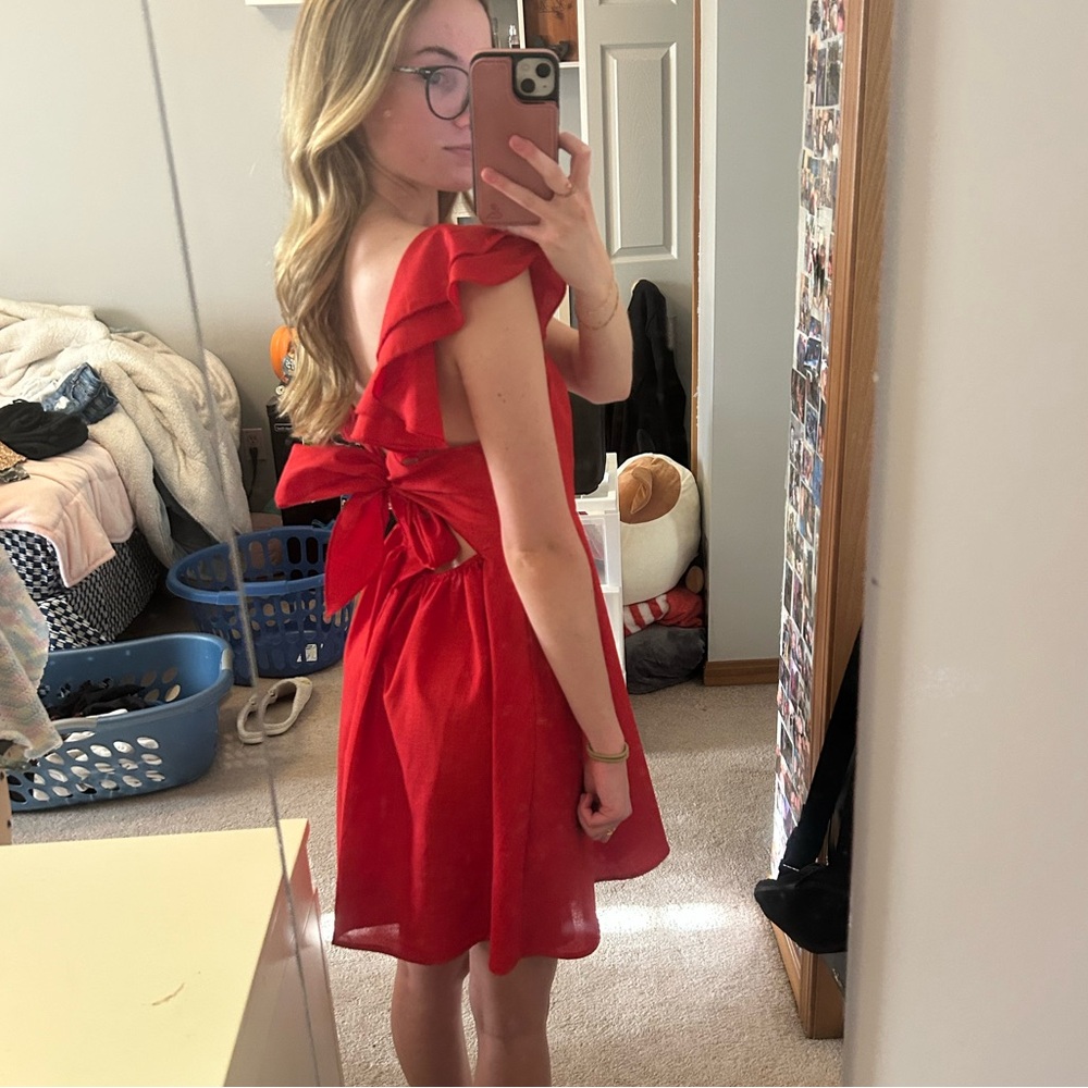 Red Ruffle Dress